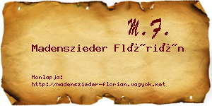 Madenszieder Flórián névjegykártya